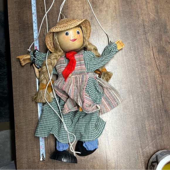 Vintage Tellon Collection Country Farm Girl Marionette Puppet Doll Wooden - Picture 7 of 11